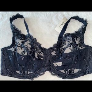 Soma Black Lace Sheer Embroidered Underwire Bra